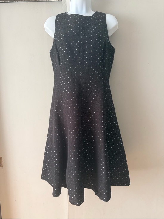 American Living Dresses & Skirts - American Living Black Sleeveless Midi Dress with White Dot Print